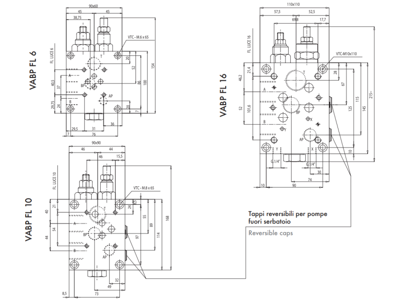 Zawór 2 pompowy odciążający  VABP FL 6, Rozmiar gwintu: 