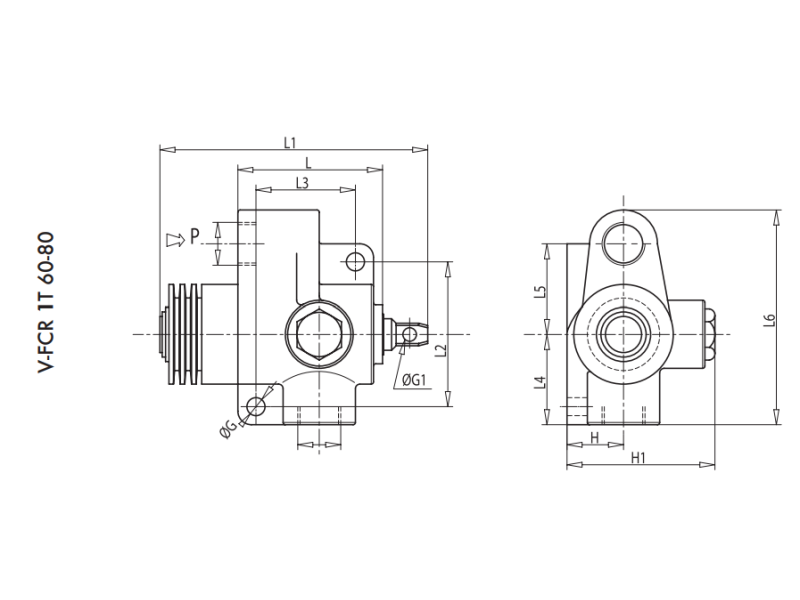 Zawór krańcowy V-FCR 1T 60, Rozmiar gwintu: 3/8" BSPP