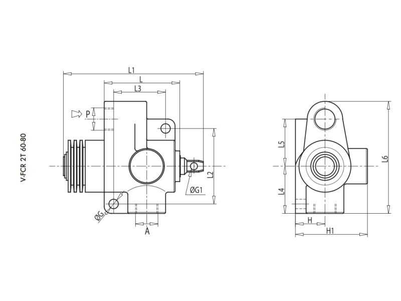 Zawór krańcowy V-FCR 2T 60, Rozmiar gwintu: 3/8" BSPP
