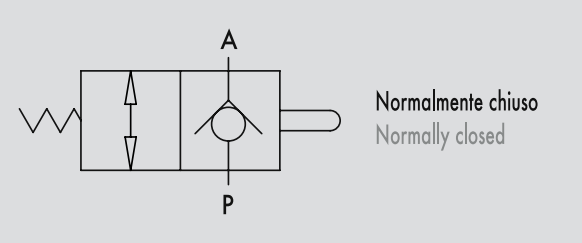 Zawór krańcowy VF-NC 3/8" BSPP, Rozmiar gwintu: 3/8" BSPP