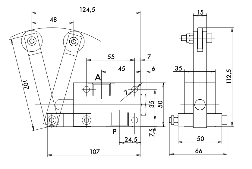 Zawór krańcowy z napędem mechanicznym V-FCC 1/2" BSPP NC,