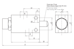 Zawór krańcowy VF 3/8" BSPP NA, Rozmiar gwintu: 3/8" BSPP