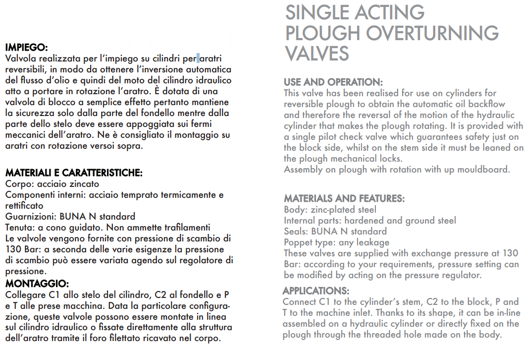 Zawór do pługa obrotowego VRA 3/8" BSPP 40/50 SE, Rozmiar 