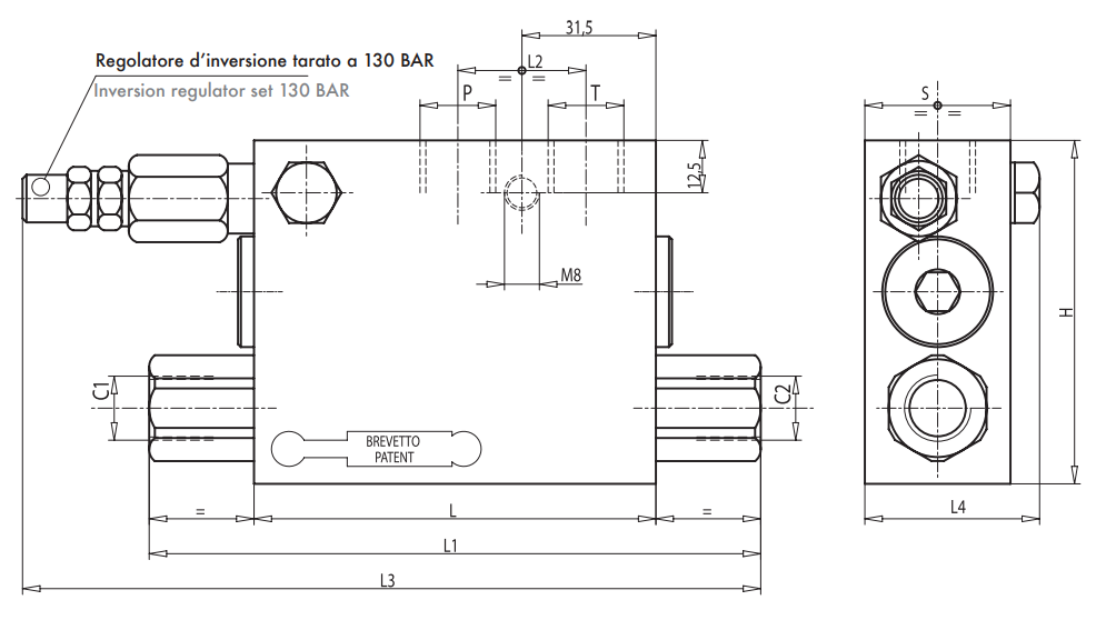 Zawór do pługa obrotowego VRA 3/8" BSPP 40/50 SE, Rozmiar 