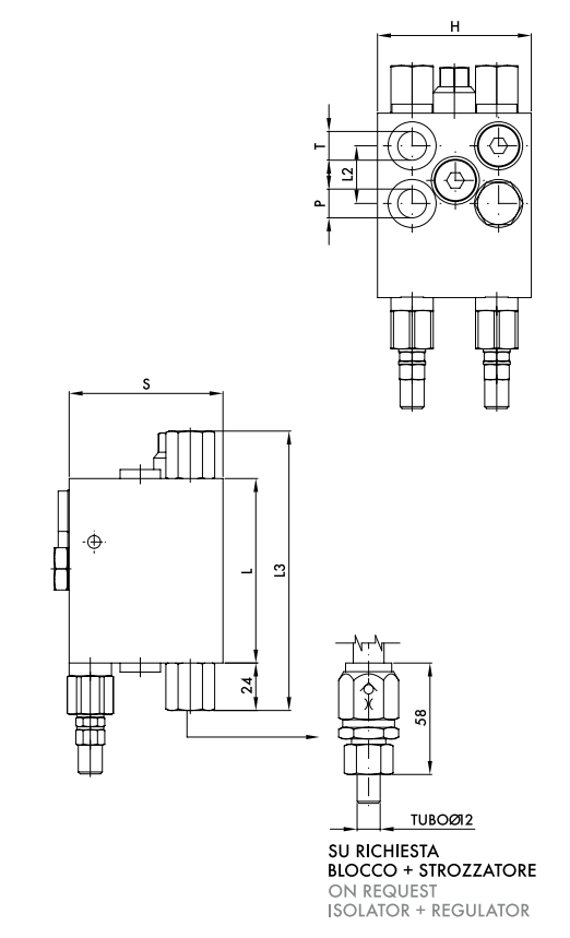 Zawór podwójnego działania do pługa obrotowego VRAP 3/8