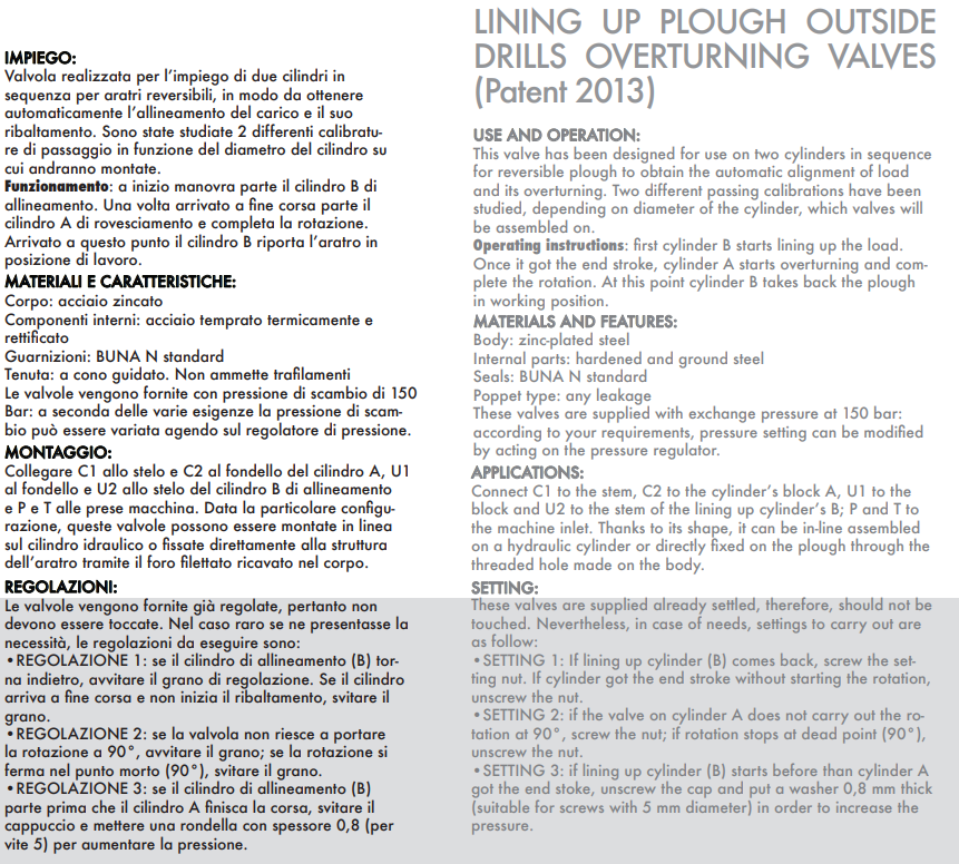 Zawór z wiertłem do pługa obrotowego VRAP 3/8" BSPP 110/1