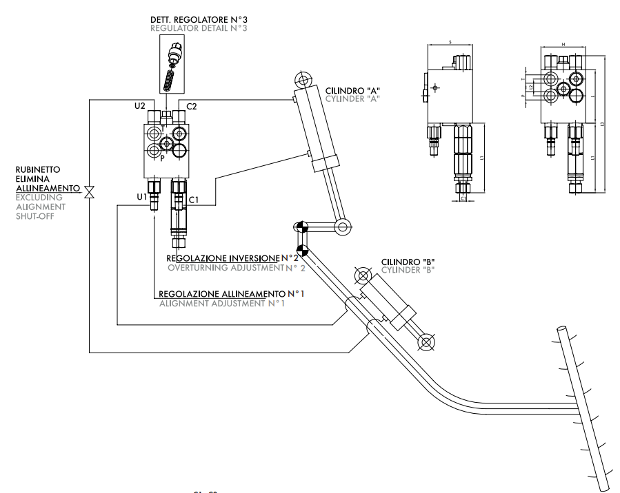 Zawór z wiertłem do pługa obrotowego VRAP 3/8" BSPP 110/1