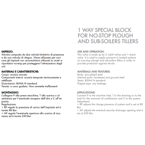 Jednodrogowy blok specjalny VNS 3/8" BSPP, Rozmiar gwintu: 3