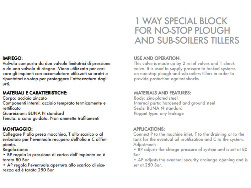 Jednodrogowy blok specjalny VNS 3/8" BSPP, Rozmiar gwintu: 3