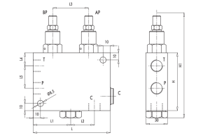 Jednodrogowy blok specjalny VNS 3/8" BSPP, Rozmiar gwintu: 3
