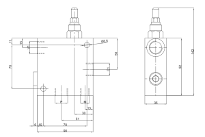 Zawór regeneracyjny 1/2" BSPP, Rozmiar gwintu: 1/2" BSPP