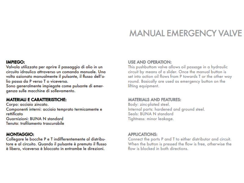 Ręczny zawór awaryjny VEM 1/2" BSPP, Rozmiar gwintu: 1/2" 