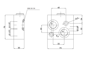 Zawór odblokowujący hamulce pionowy VSBF 1/2" BSPP OMS, Ro