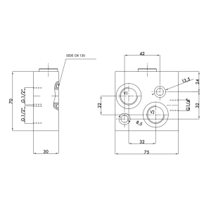 Zawór odblokowujący hamulce pionowy VSBF 1/2" BSPP OMS, Ro