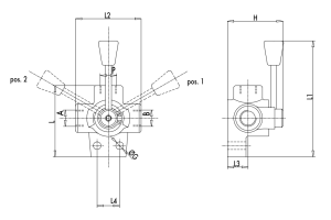 Zawór rozdzielający w 3 strony DF 3 3/8" BSPP, Rozmiar gwi