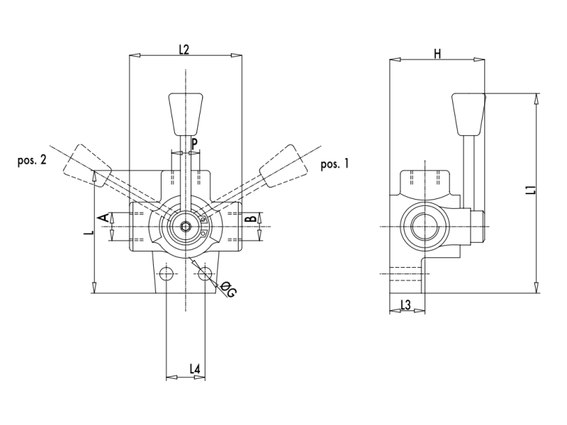 Zawór rozdzielający w 3 strony DF 3 3/8" BSPP, Rozmiar gwi