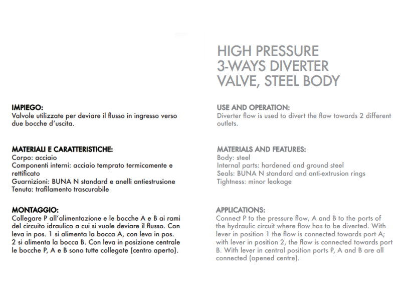 Zawór rozdzielający w 3 strony wysokiego ciśnienia DF 1/4