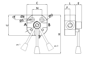 Zawór rozdzielający w 3 strony wysokiego ciśnienia DF 1/4