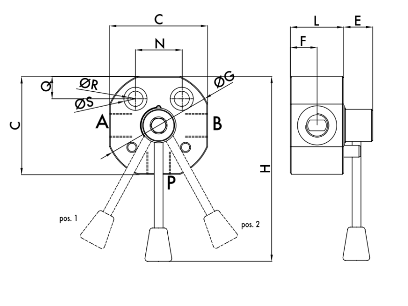 Zawór rozdzielający w 3 strony wysokiego ciśnienia DF 1/4