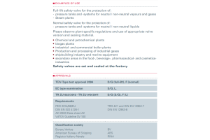 Zawór bezpieczeństwa Seria 455, Średnica nominalna DN: DN