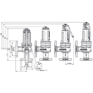 Zawór bezpieczeństwa Seria 455, Średnica nominalna DN: DN