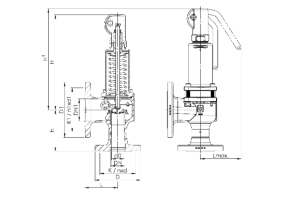 Zawór bezpieczeństwa Seria 852, Średnica nominalna DN: DN
