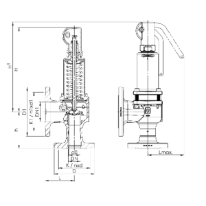 Zawór bezpieczeństwa Seria 852, Średnica nominalna DN: DN