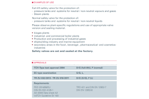 Zawór bezpieczeństwa Seria 355, Średnica nominalna DN: DN