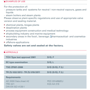 Zawór bezpieczeństwa Seria 461, Rozmiar gwintu (2): 3/8" B
