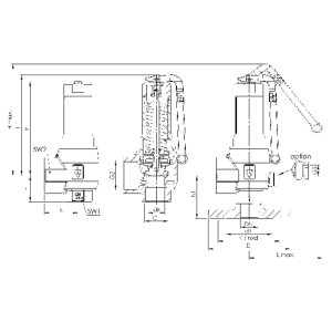 Zawór bezpieczeństwa Seria 645, Rozmiar gwintu (2): 1/2" B