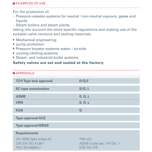 Zawór bezpieczeństwa Seria 6420, Rozmiar gwintu (2): 2.1/2