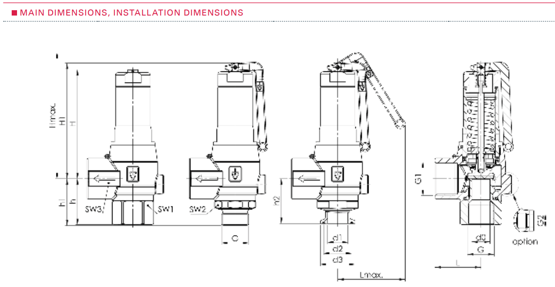 Zawór bezpieczeństwa Seria 6450, Rozmiar gwintu (2): 3/4" 