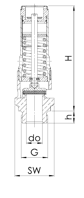 Zawór bezpieczeństwa Seria 410, Rozmiar gwintu (2): 3/8" B