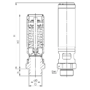 Zawór bezpieczeństwa Seria 812, Rozmiar gwintu (2): 1/2" B