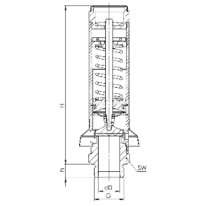 Zawór bezpieczeństwa Seria 813, Rozmiar gwintu (2): 1/2" B