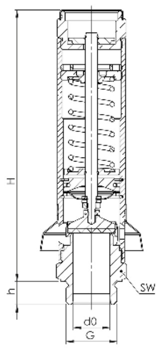 Zawór bezpieczeństwa Seria 813, Rozmiar gwintu (2): 1/2" B
