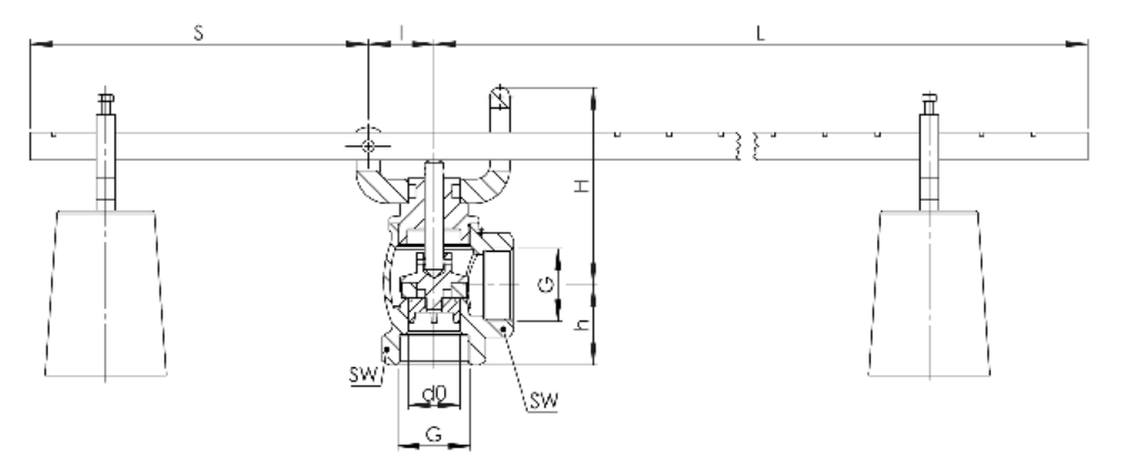 Zawór bezpieczeństwa Seria 612, Rozmiar gwintu (2): 1/2" B