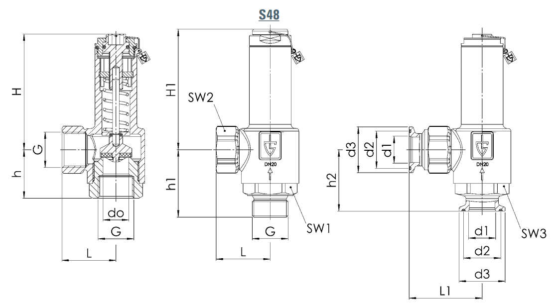 Zawór bezpieczeństwa Seria 417, Rozmiar gwintu (2): 2" BSP