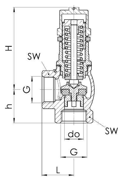 Zawór bezpieczeństwa Seria 618, Rozmiar gwintu (2): 2" BSP
