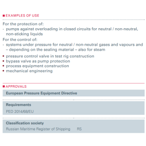 Zawór bezpieczeństwa Seria 608