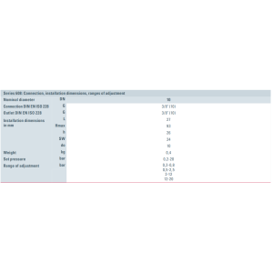 Zawór bezpieczeństwa Seria 608