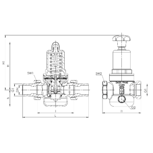 Zawór bezpieczeństwa Seria 630, Rozmiar gwintu (2): 1/2" B