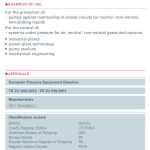 Zawór bezpieczeństwa Seria 631, Średnica nominalna DN: DN