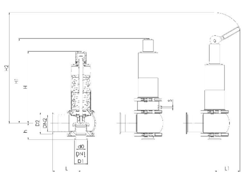 Zawór bezpieczeństwa Seria higieniczna 4000, Średnica nom