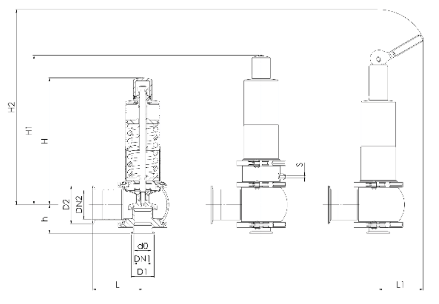 Zawór bezpieczeństwa Seria higieniczna 4000, Średnica nom