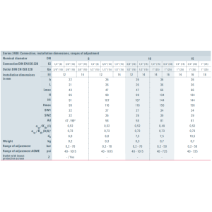 Zawór bezpieczeństwa Seria 2480, Rozmiar gwintu (2): 1/2" 