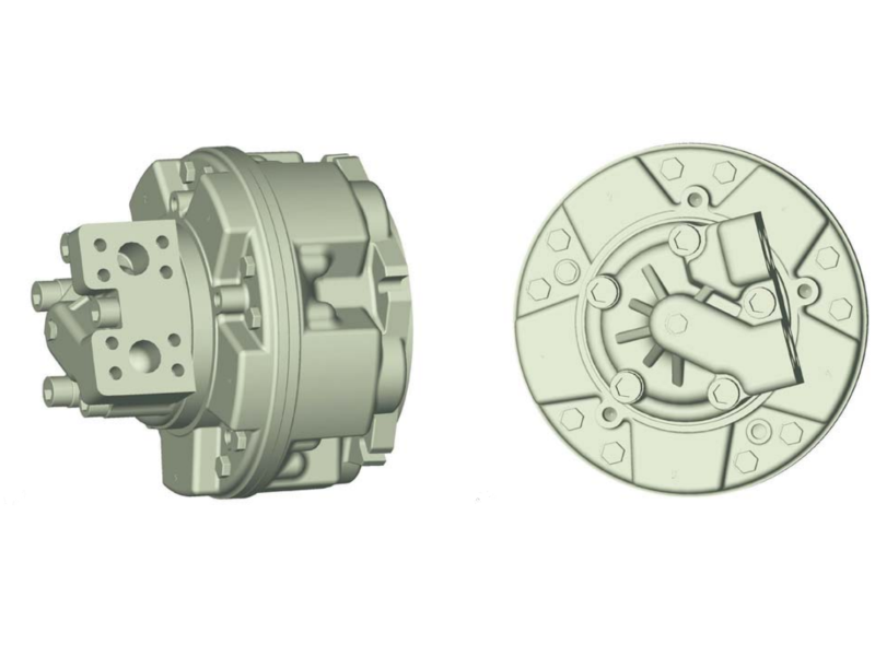 Silnik Hydrauliczny z tłokiem radialnym o dużej prędkośc