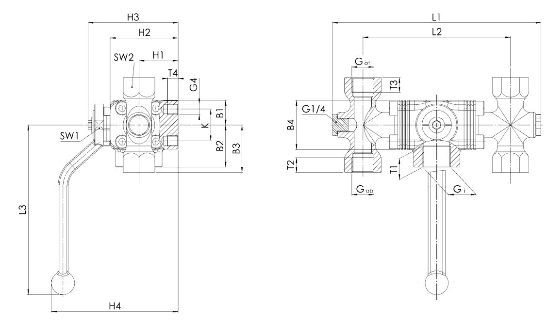 Zawór bezpieczeństwa Seria 2700, Rozmiar gwintu (2): 1" BS