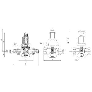 Zawór redukujący ciśnienie Seria 681, Rozmiar gwintu (2):