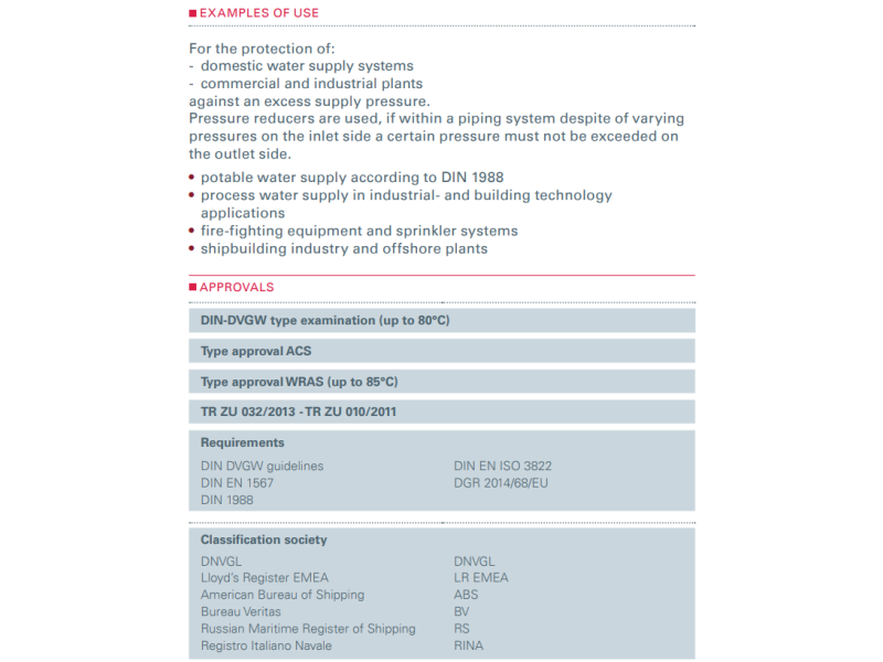 Zawór redukujący ciśnienie Seria 682, Średnica nominalna